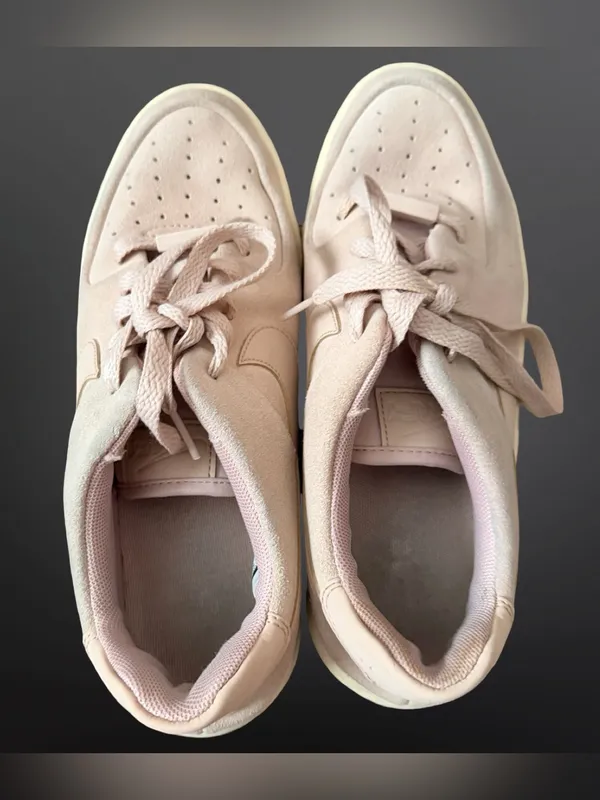 Nike Air Force 1 Sage Low Particle Beige Pink Beige Suede Platform Sneakers Sz 8 - Image 5