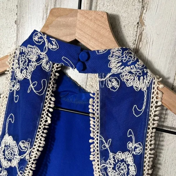 Lovers + Friends Revolve Moonlit Mini Dress Lace Royal Blue HalterWomens XS - Image 5