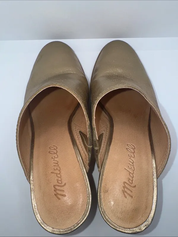 MADEWELL Harper Mules Metallic Gold Leather Women’s 5 - Image 8