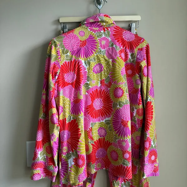 Bed Head PJs + Trina Turk pink yellow floral pajama set women's S organic cotton - Image 7