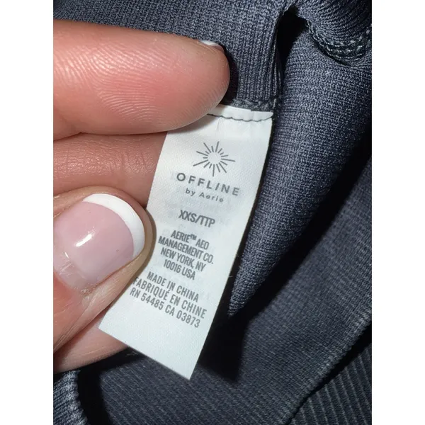 Offline by Aerie Women's Sz XXS Gray Ribbed Knit Thermal‎ Athletic Leggings - Image 4