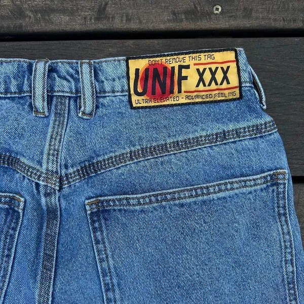 Vintage Y2K UNIF Carpentar Jeans High Rise Blue Medium Wash Denim Pants - Image 4