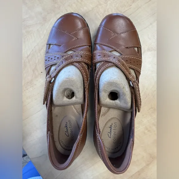 CLARKS NWOT Ashland Spin Q Mary Jane Flats Tan 7.5 - Image 5