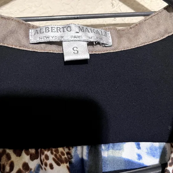 Alberto Makali Tunic Top Small Leopard Animal Print Tie Dye Long Sleeve Blouse - Image 3