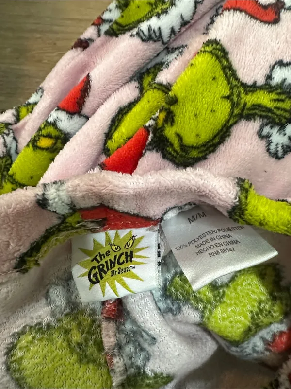 Dr. Seuss Women Pink Grinch Print Fleece Pajama Pants - Image 2
