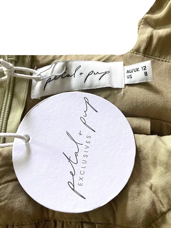 Petal & Pup Orin Wide Leg Jumpsuit Beige Size 8 NWT Neutral Coastal Boho Wedding - Image 3