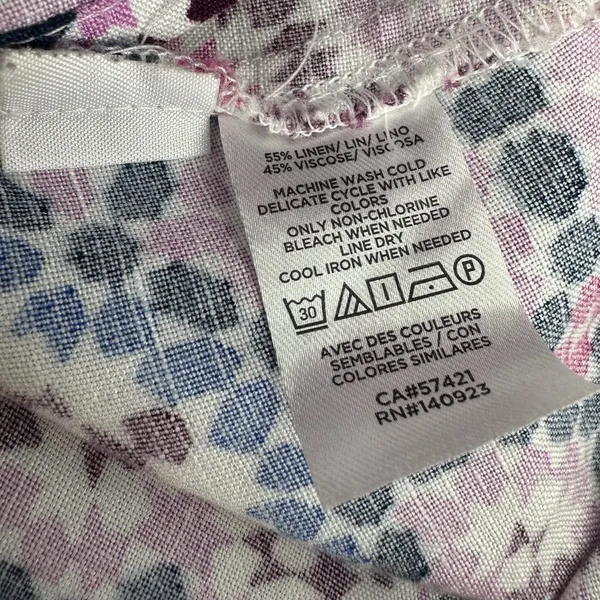 Loft Petites Skirt Womens 10P Purple Geometric Medallion Linen Blend Wrap Midi - Image 6