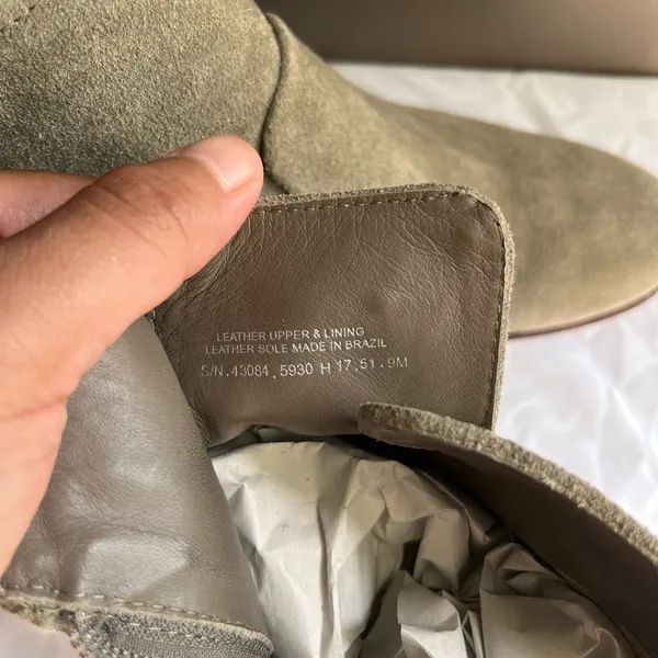 Tory Burch | Porcini Suede Sabe Ankle Booties In Gray Size 9 Leather Round Toe - Image 6