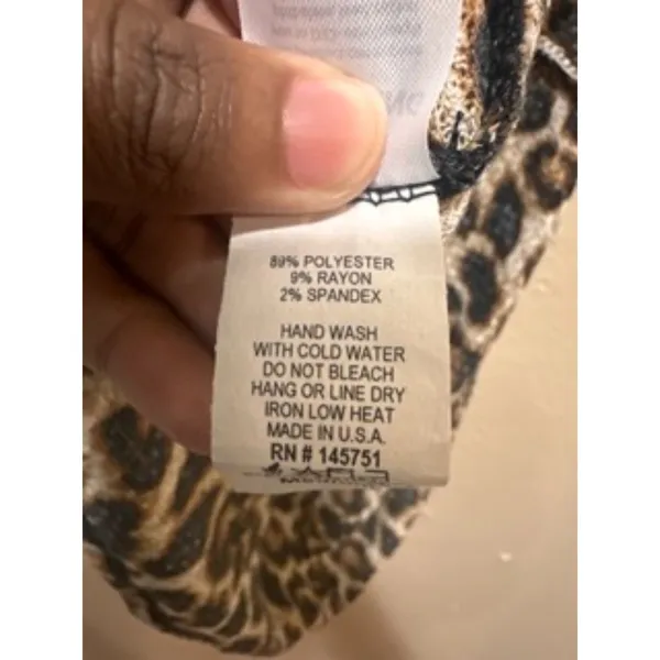 Leopard Print Sleeveless Mock Neck Top Animal Print Tank Blouse Size Medium‎ - Image 4