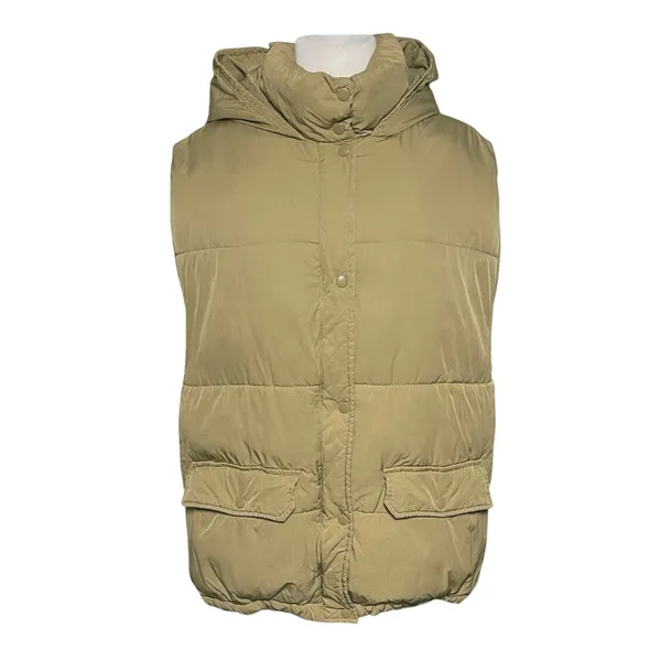 FREE PEOPLE Dreamers Moss Zip and Snap Front Hooded Puffer Vest - Image 2