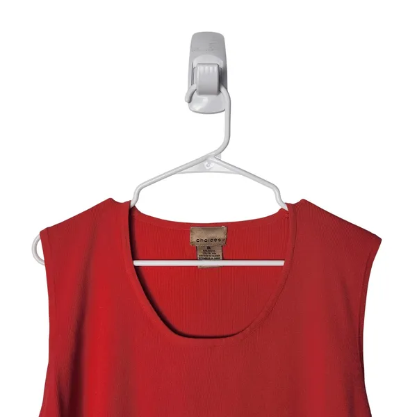 Choices Vintage Red Knit Scoop Neck Sleeveless Classic Everyday Tank Top Size XL - Image 2