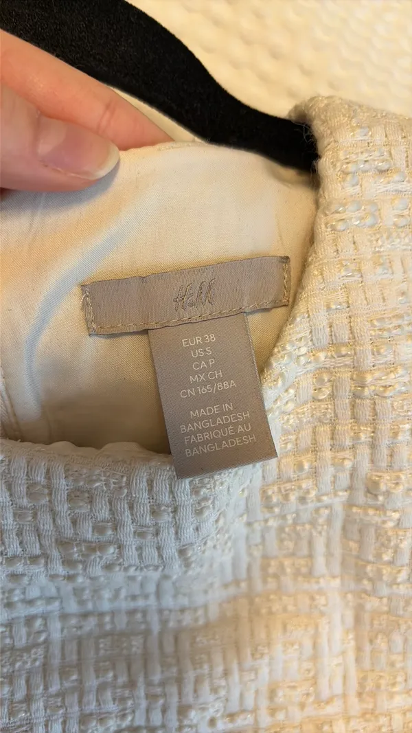 H&M White Tweed Dress - Image 3