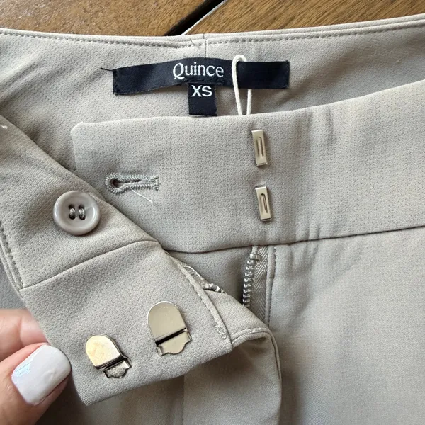 Quince Stretch Straight Leg Trouser Pants‎ Women XS Taupe Brown Minimalist NWT - Image 7