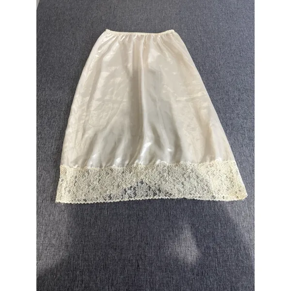 Vintage Evan Picone Lace Trim Slip Cream Sz S Cottage Core Grandma Chic - Image 7