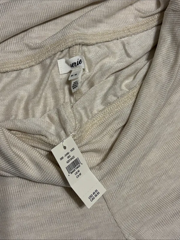 Aerie Womens NWT “Gotta Jet” cream Flare Ribbed Pants Size medium High Waist NWT - Image 3