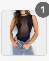White Fox Boutique Black Bodysuit - Image 2