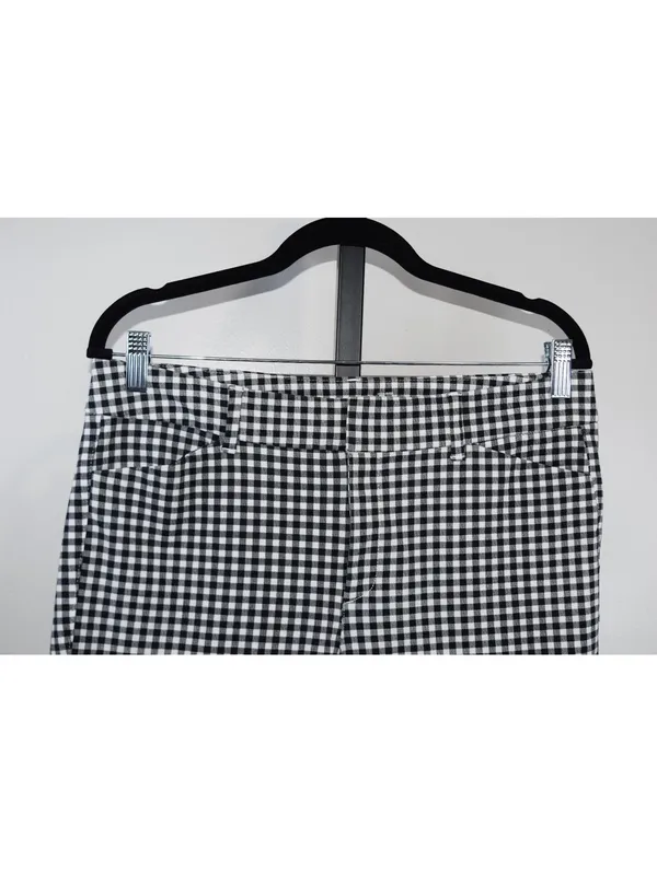 Old Navy Pixie Pants Size 12 Black White Gingham High-Rise Cropped Trousers - Image 4