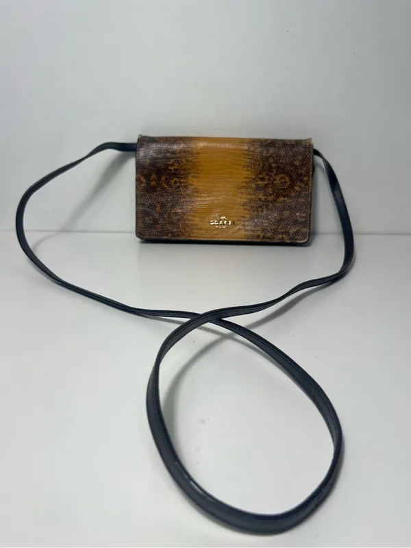 Coach Hayden Anna Foldover Lizard Embossed Leather Crossbody Clutch - Image 2