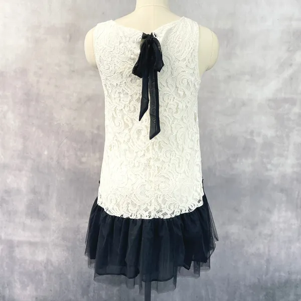 Womens Lace Tulle Dress M Coquette Balletcore Romantic Twee Dark Coquette Party - Image 3