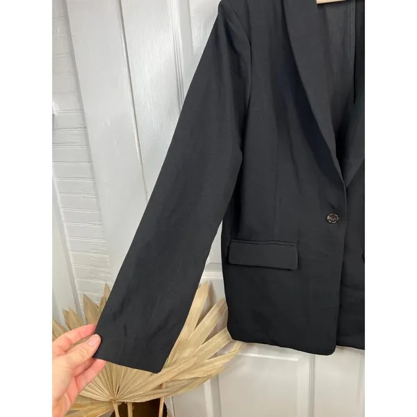 BCBGeneration Black Single-Button Notched Lapel Blazer Jacket Size S - Image 5