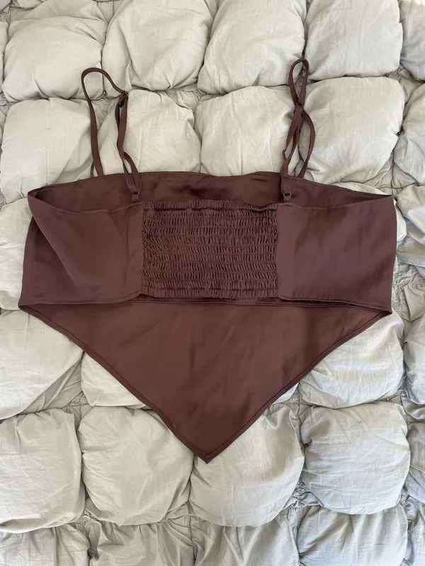 H&M Brown Scarf Top - Image 3