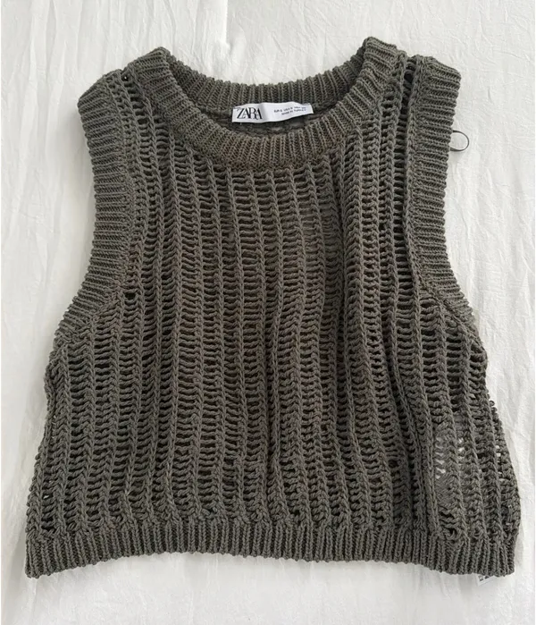Knitted ZARA Crop Top S - Image 2