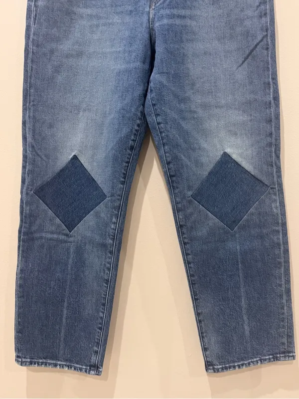 MOTHER SUPERIOR Sz 29 Patch Knee Women's The Tune Up Crop Jean - Image 3