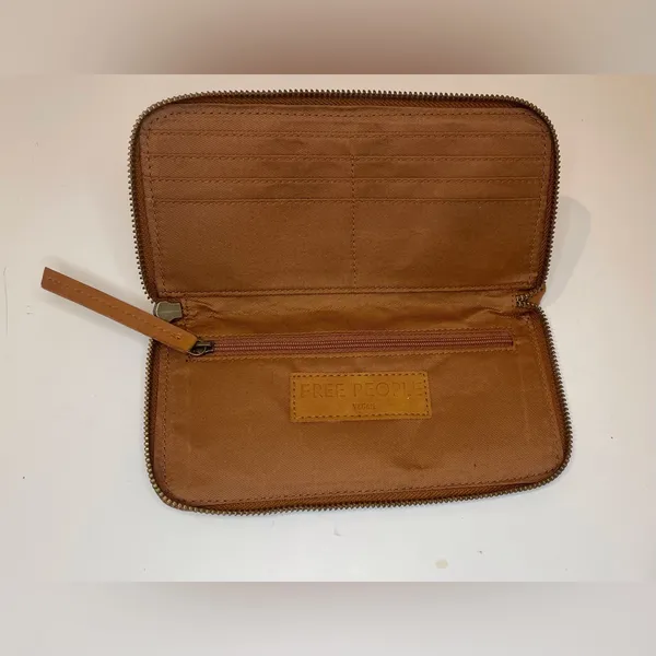 Free People Distressed Vegan Wallet in‎ Brown - Image 7