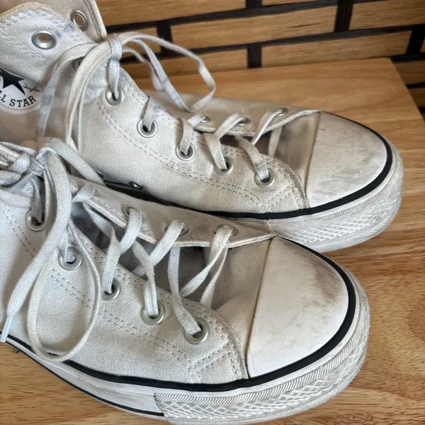 Converse Chuck Taylor All‎ Star White Lift Platform High Top Sneakers Size 10 - Image 4