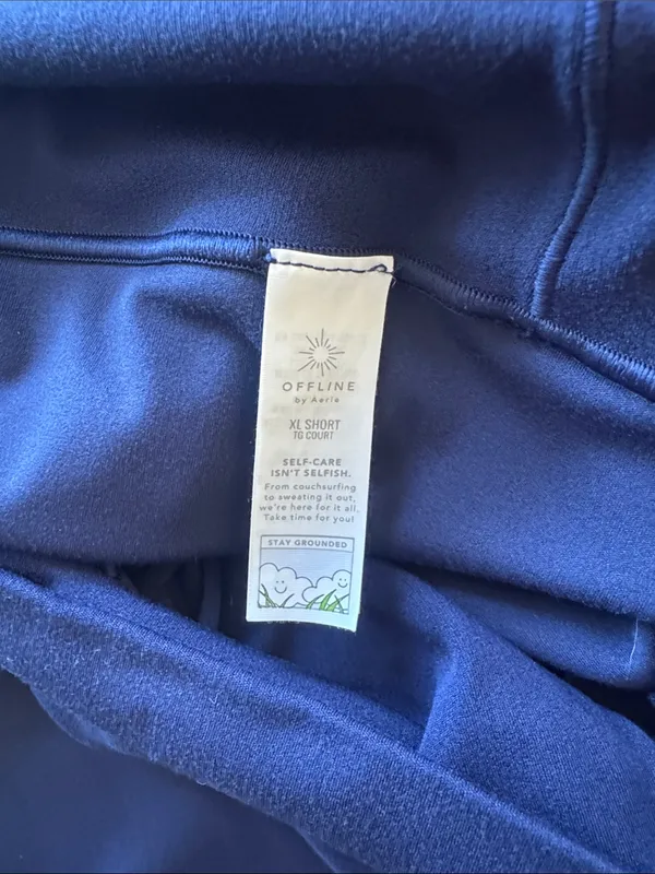 Aerie navy flare leggings with fold over waist sz XL - Image 6