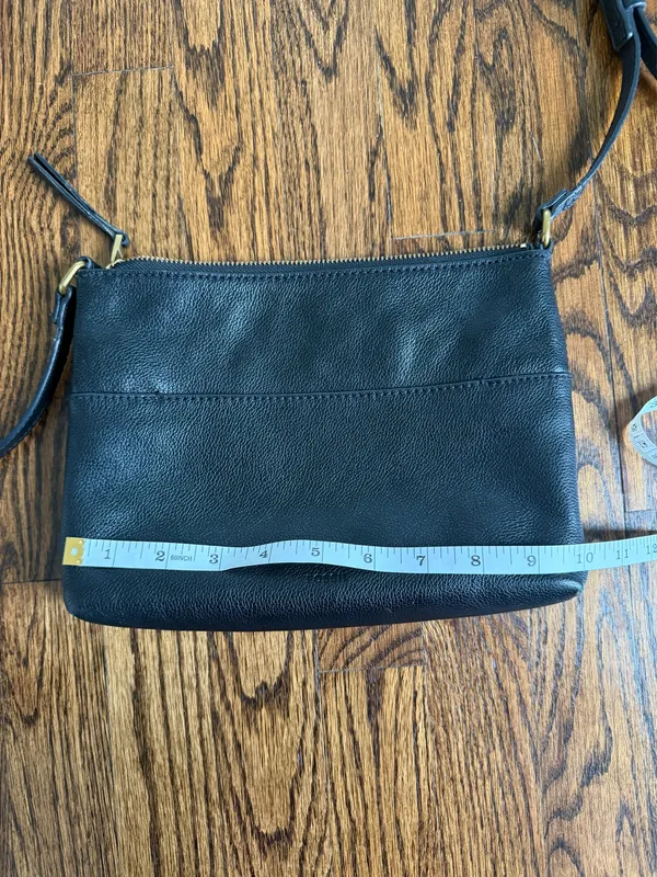 Fossil EW Fiona Crossbody Pebbled Leather Black Cognac Small Pockets Travel - Image 12