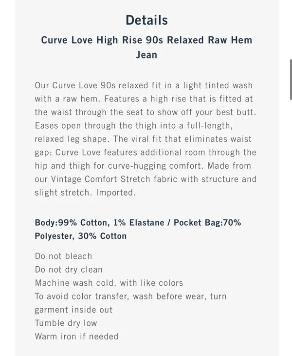 Abercrombie & Fitch Curve Love High Rise 90s Relaxed Raw Hem Jean - Image 2