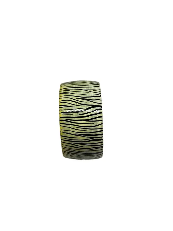 Vintage Hand Painted Zebra Stripe Bracelet White One Size Glam 80’s Bohemian - Image 4