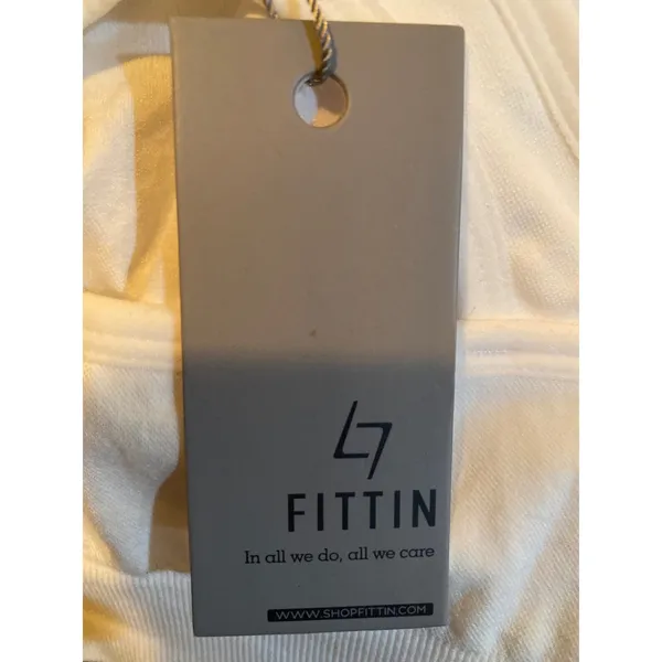 FITTIN Padded Seamless Racerback Sports Bra White Size M Gym Yoga Fitness NWT - Image 3