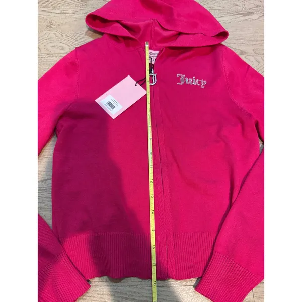 NWT Juicy Couture Vixen Pink Knit Tracksuit Set Hoodie Flare‎ Pants Small - Image 11