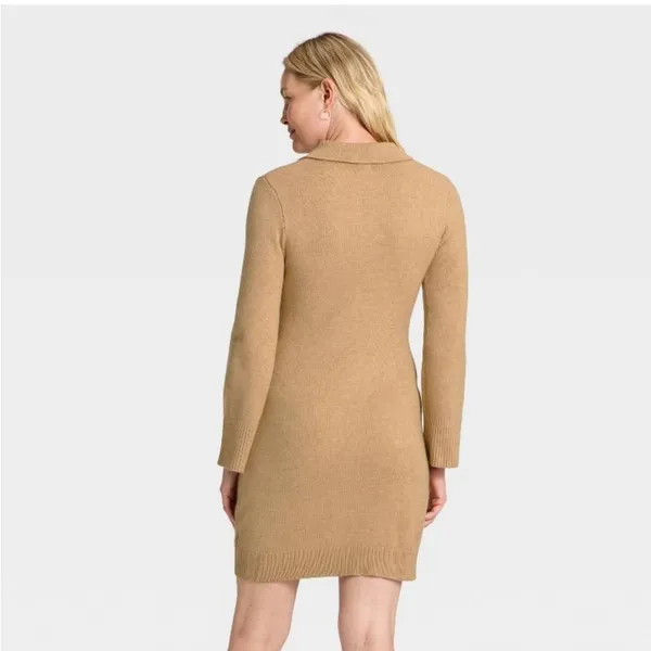 A New Day Women’s Long Sleeve Collared Button-Front Sweater Dress Size Large - Image 2