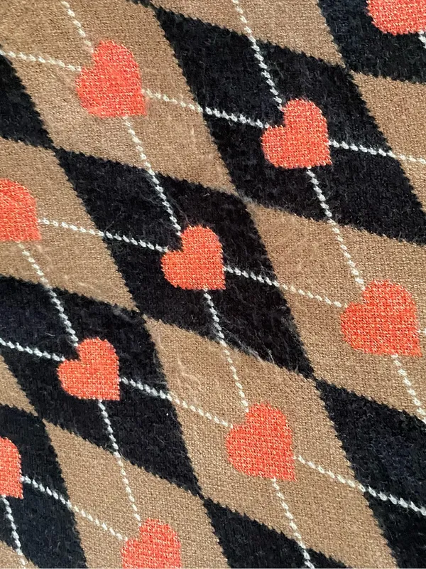 Anthropologie Maeve Heart Argyle V-Neck Knit Sweater Vest in Size Small - Image 6