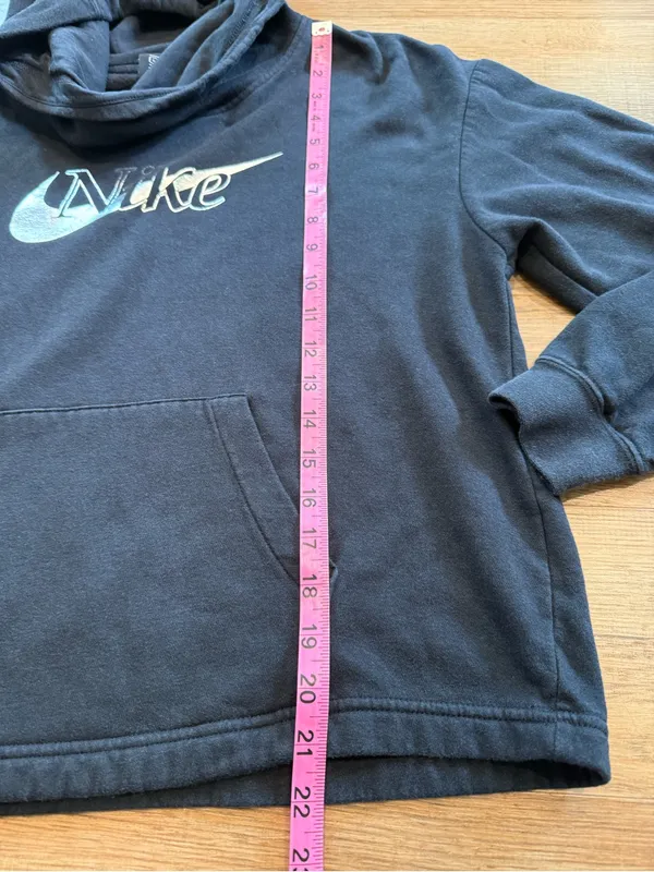 Nike Black Pullover Hoodie with White Swoosh Tag Women’s Size Small - Image 7