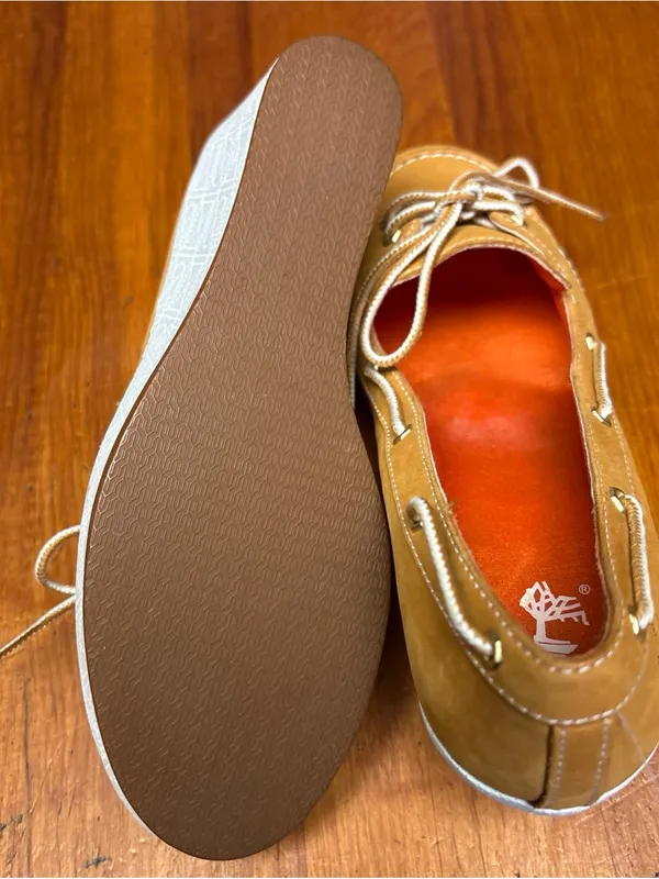 Timberland Skipher Mule Tan Boat Moccasin Wedge Leather size 7 - Image 5