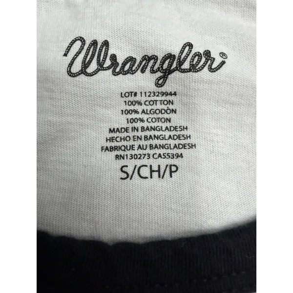 Wrangler Women's Small Sleeveless Raglan Logo Tank Top Black White Western - Image 4