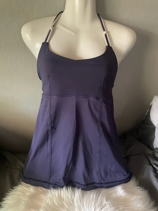 Lululemon Women’s Tank Halter Backless Purple Swim Suit - Image 4