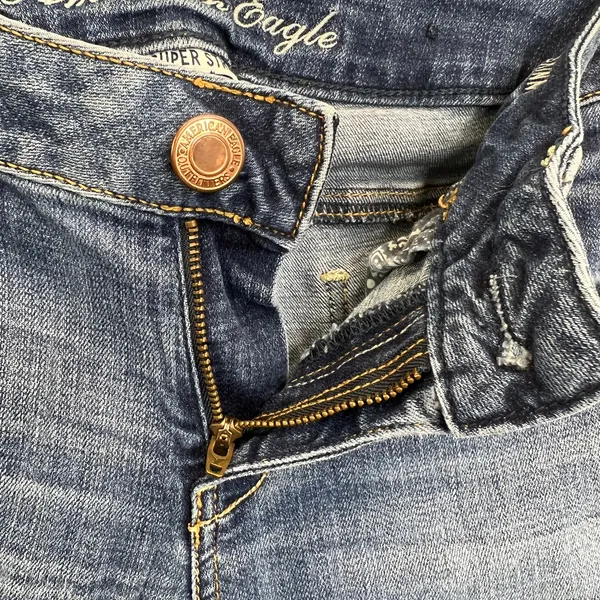 90s American Eagle Distressed Skinny Jeans Blue Sz‎ 4 Super Stretch Denim Grunge - Image 9