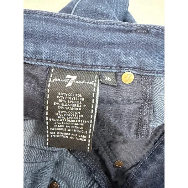 7 For All Mankind‎ Gwenevere Skinny Jeans Dark Wash Size 26 - Image 3
