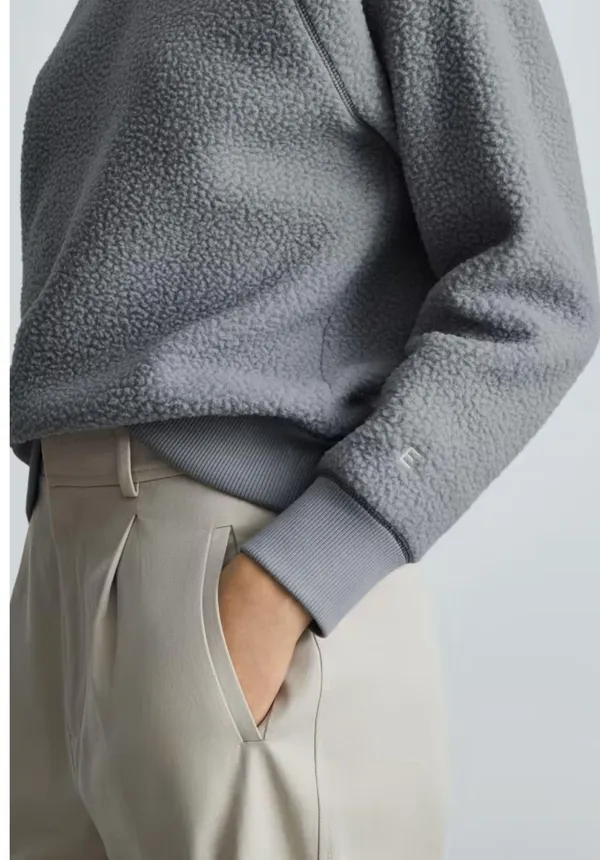 Everlane Sweatshirt ReNew Fleece Raglan Long Sleeve Crewneck Smoke Light Blue M - Image 3