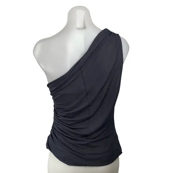 NEW Zara Women's Gray Ruched One Shoulder Sleeveless Asymmetrical Tank Top Sz L - Image 4