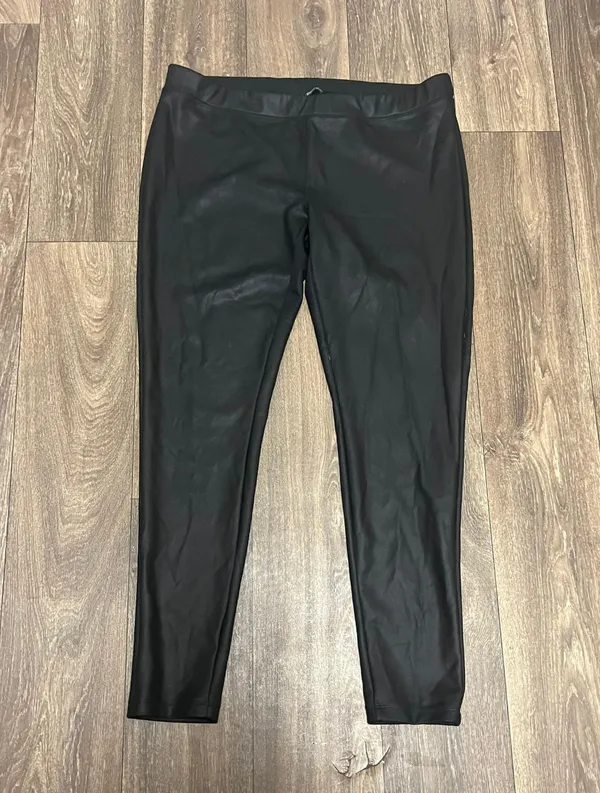Express Black Faux Leather Low Rise Leggings - Image 3