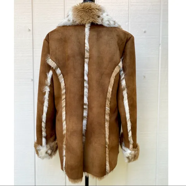 Regal Faux Fur & Suede Winter Coat Sz L - Image 7