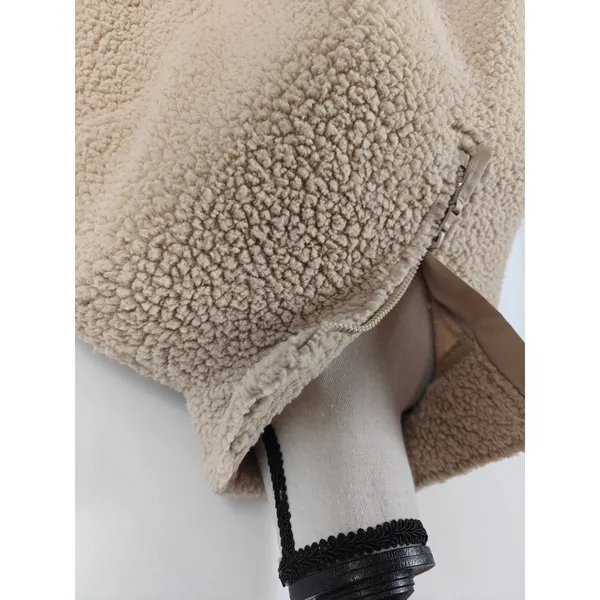 Women's Old Navy Sherpa Fleece Quarter Zip Pullover Cream Size Medium NWT - Image 4