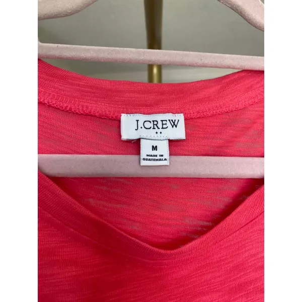 J.Crew Slub Cotton T-Shirt‎ Dress Bright Pink Lounge Travel Resort Vaca Summer M - Image 4
