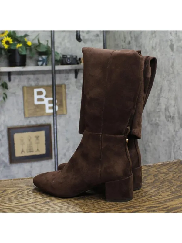 NWT Michael Michael Kors Braden Over-the-Knee Block Heel Boots Mocha Brown 5.5M - Image 4